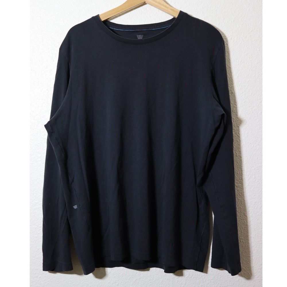 Mack Weldon XL Pima Cotton Long Sleeve Black Luxury Basics Minimalist Essential